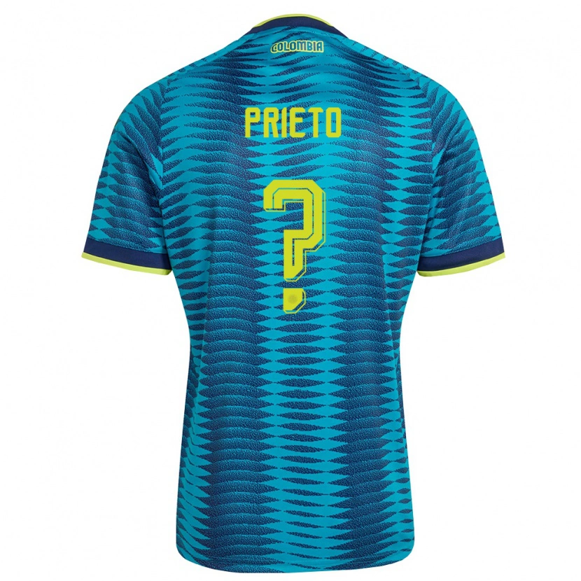 Danxen Hombre Camiseta Colombia Dylan Prieto #0 Azul Amarillo Marino 2ª Equipación 26-28 La Camisa México