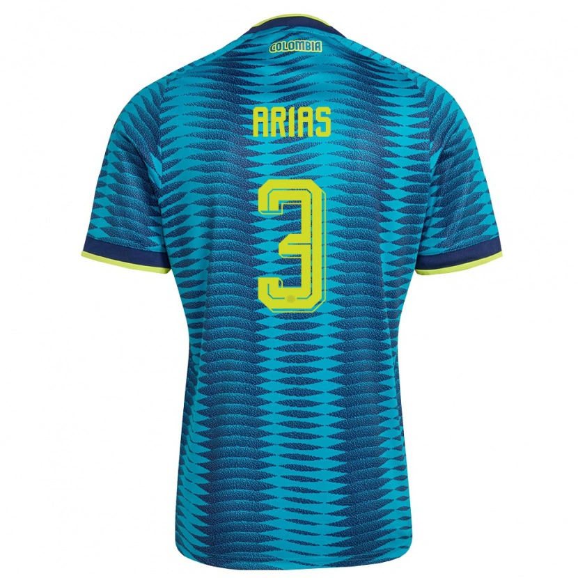 Danxen Hombre Camiseta Colombia Daniela Arias #3 Azul Amarillo Marino 2ª Equipación 26-28 La Camisa México