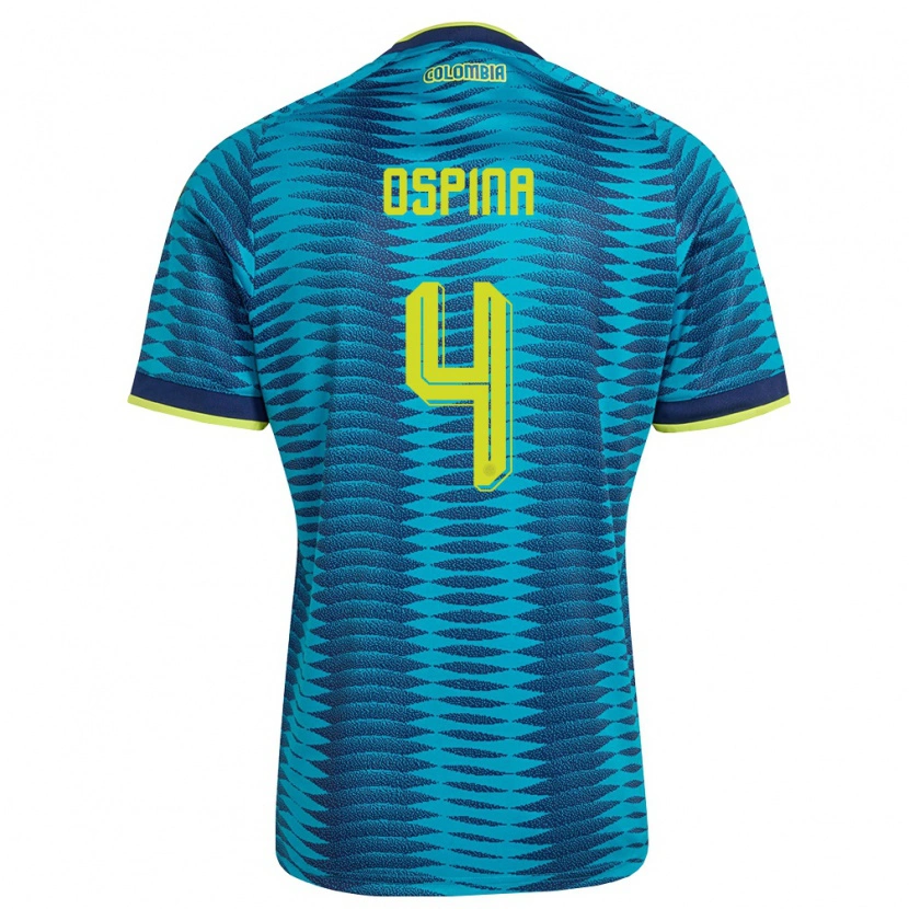 Danxen Hombre Camiseta Colombia Diana Ospina #4 Azul Amarillo Marino 2ª Equipación 26-28 La Camisa México