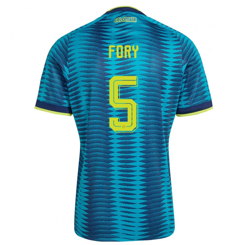 Danxen Hombre Camiseta Colombia Jimer Fory #5 Azul Amarillo Marino 2ª Equipación 26-28 La Camisa México