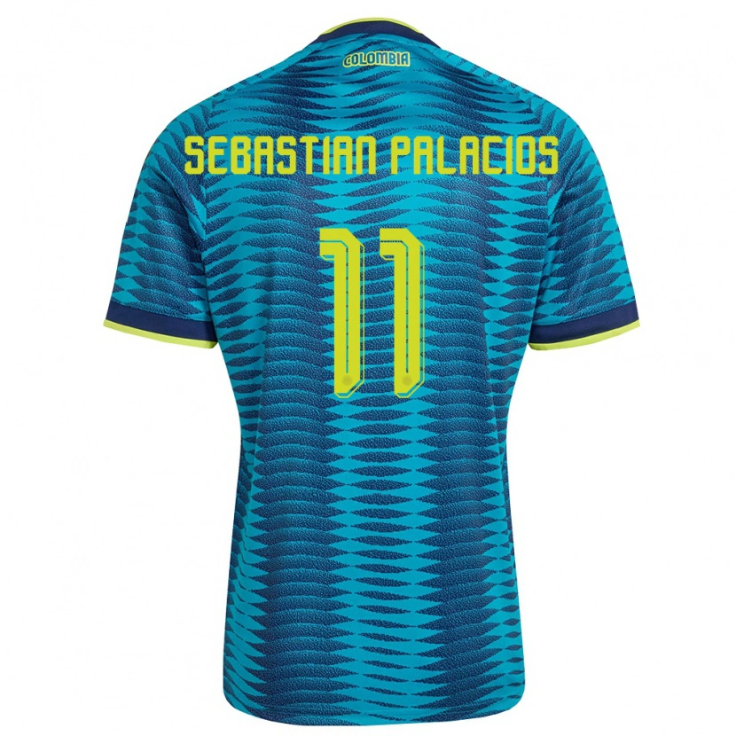 Danxen Hombre Camiseta Colombia Juan Sebastián Palacios #11 Azul Amarillo Marino 2ª Equipación 26-28 La Camisa México