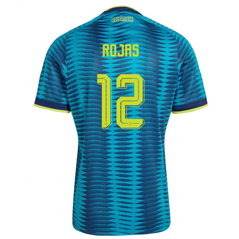 Danxen Hombre Camiseta Colombia Alexéi Rojas #12 Azul Amarillo Marino 2ª Equipación 26-28 La Camisa México