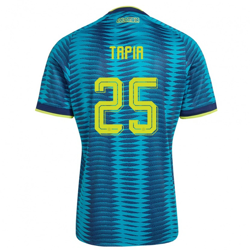 Danxen Hombre Camiseta Colombia Katherine Tapia #25 Azul Amarillo Marino 2ª Equipación 26-28 La Camisa México