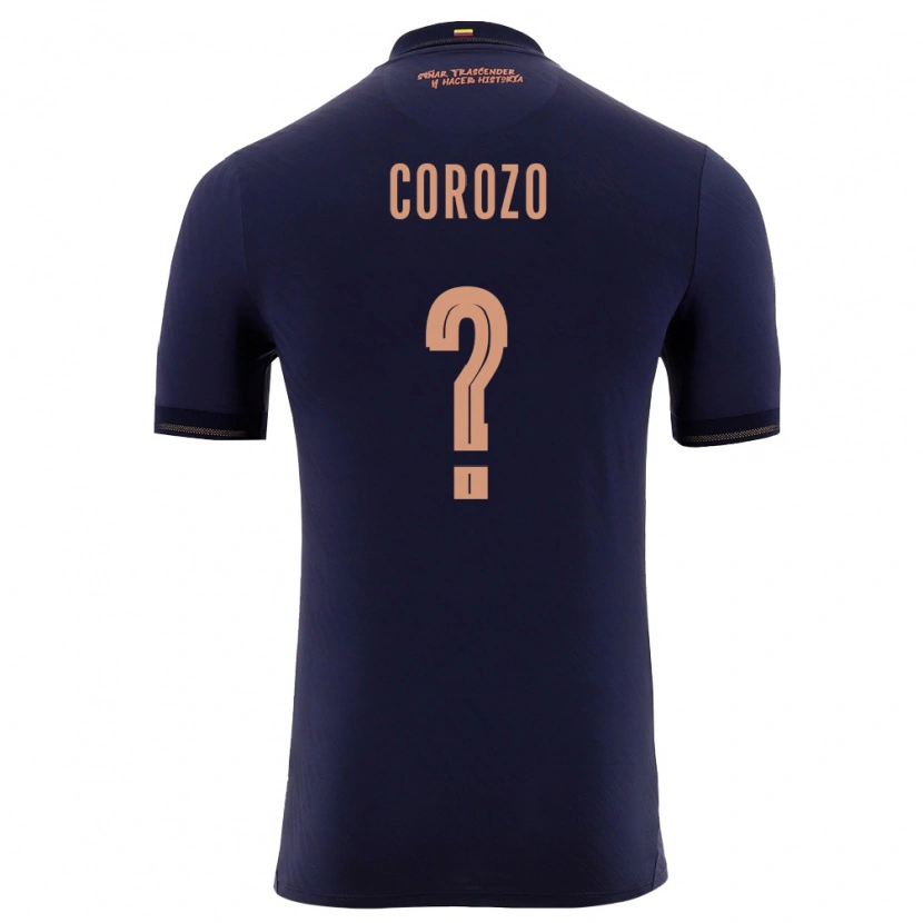 Danxen Hombre Camiseta Ecuador Janner Corozo #0 Marino Oro 2ª Equipación 26-28 La Camisa México