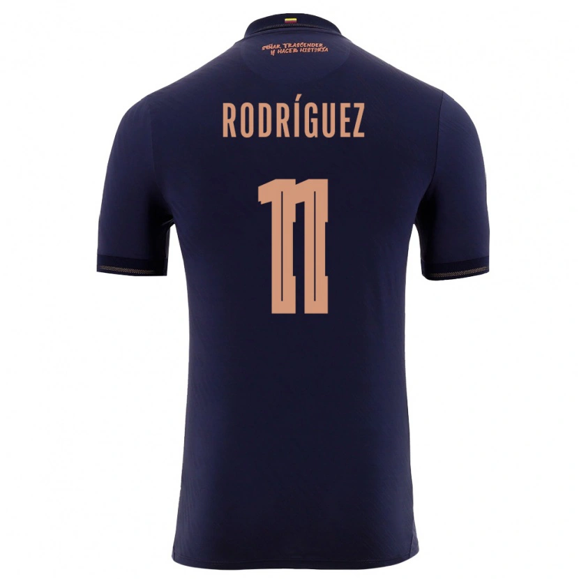 Danxen Hombre Camiseta Ecuador Kevin Rodríguez #11 Marino Oro 2ª Equipación 26-28 La Camisa México