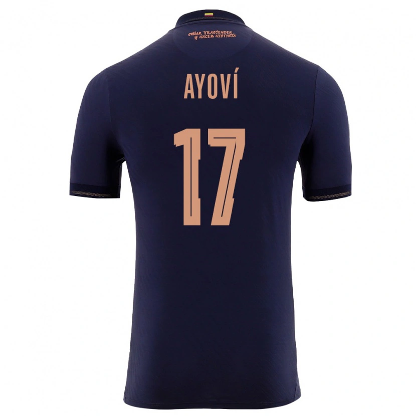 Danxen Hombre Camiseta Ecuador Junior Ayoví #17 Marino Oro 2ª Equipación 26-28 La Camisa México
