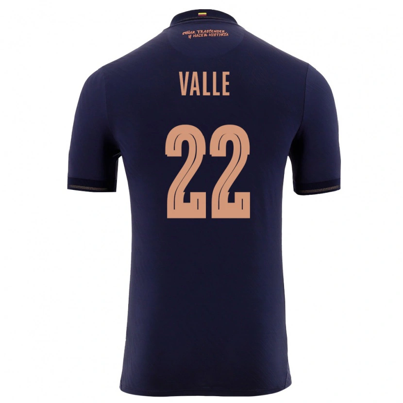 Danxen Hombre Camiseta Ecuador Gonzalo Valle #22 Marino Oro 2ª Equipación 26-28 La Camisa México
