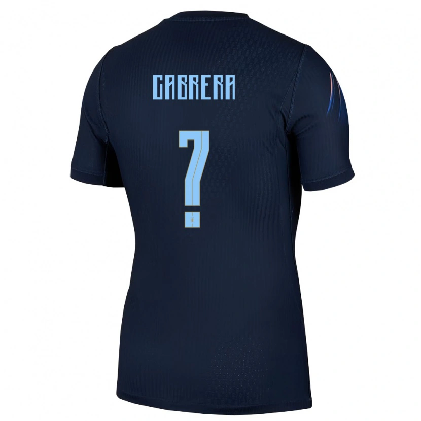 Danxen Hombre Camiseta Uruguay Enzo Cabrera #0 Negro Azul 2ª Equipación 26-28 La Camisa México