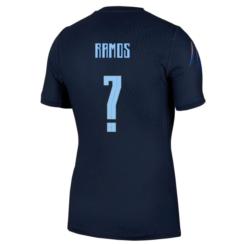 Danxen Hombre Camiseta Uruguay Franco Ramos #0 Negro Azul 2ª Equipación 26-28 La Camisa México