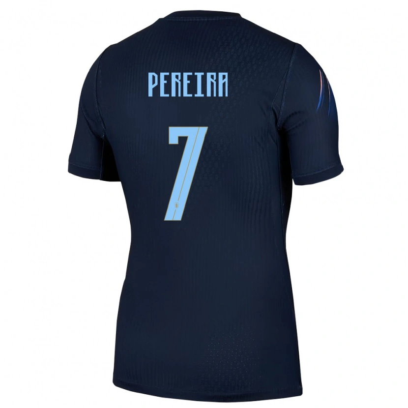 Danxen Hombre Camiseta Uruguay Bruno Pereira #7 Negro Azul 2ª Equipación 26-28 La Camisa México
