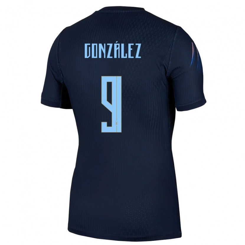 Danxen Hombre Camiseta Uruguay Pamela Gonzalez #9 Negro Azul 2ª Equipación 26-28 La Camisa México