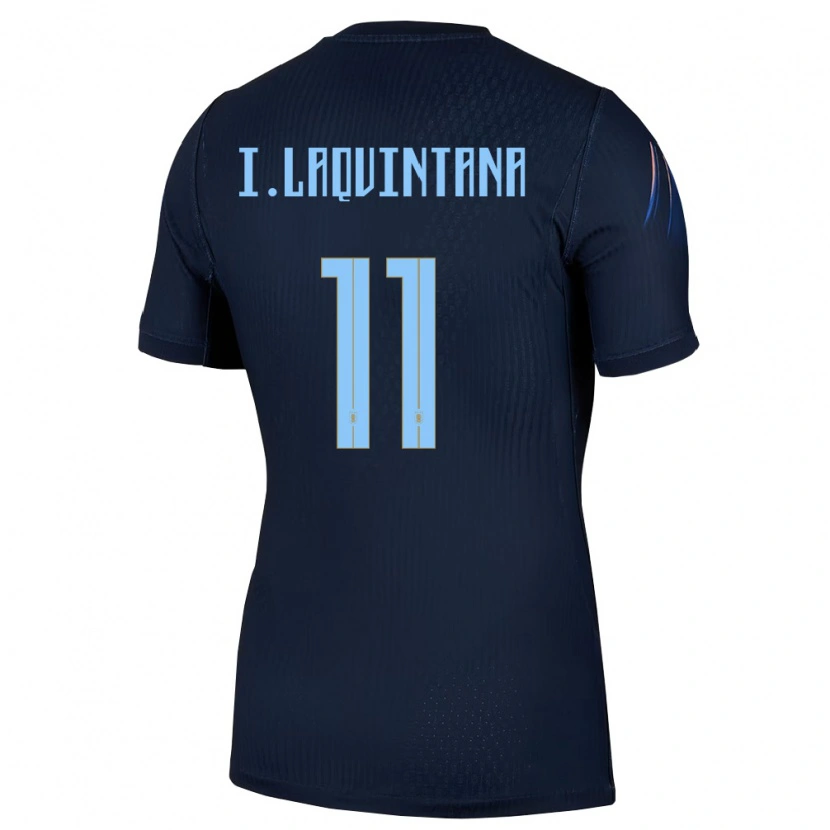 Danxen Hombre Camiseta Uruguay Ignacio Laquintana #11 Negro Azul 2ª Equipación 26-28 La Camisa México
