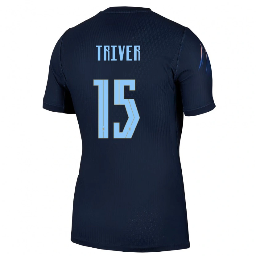 Danxen Hombre Camiseta Uruguay Francisco Triver #15 Negro Azul 2ª Equipación 26-28 La Camisa México