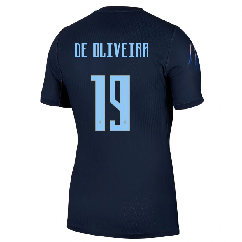 Danxen Hombre Camiseta Uruguay Emiliano De Oliveira #19 Negro Azul 2ª Equipación 26-28 La Camisa México
