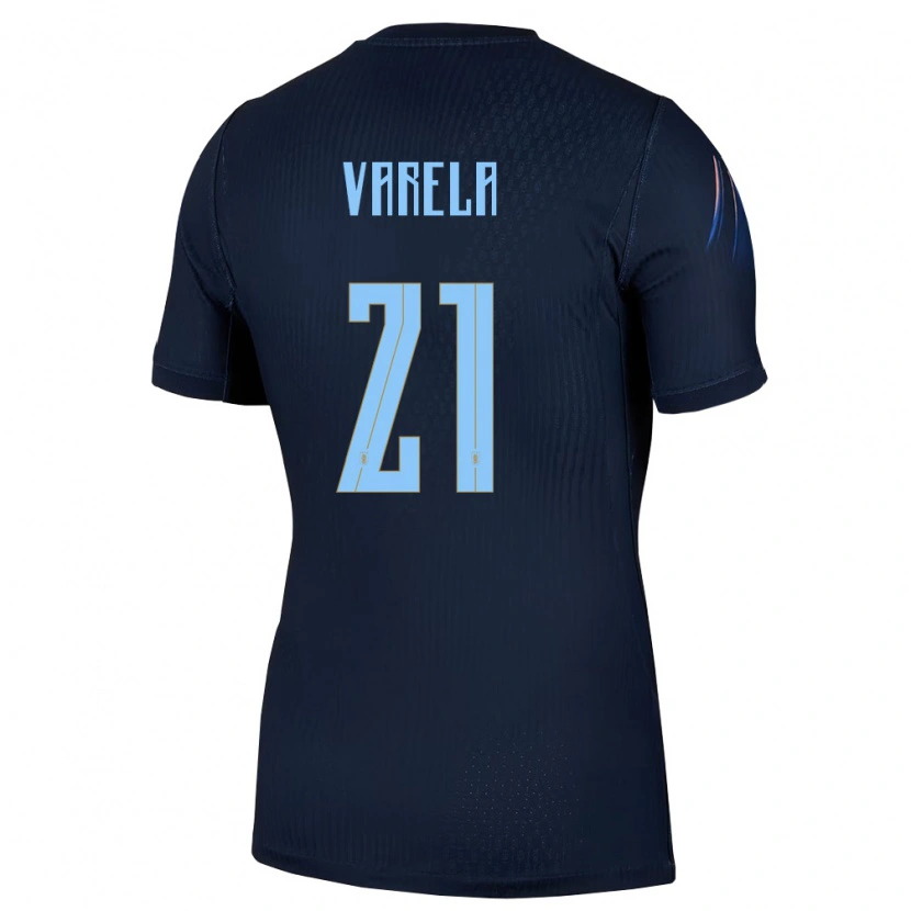 Danxen Hombre Camiseta Uruguay Gullermo Varela #21 Negro Azul 2ª Equipación 26-28 La Camisa México
