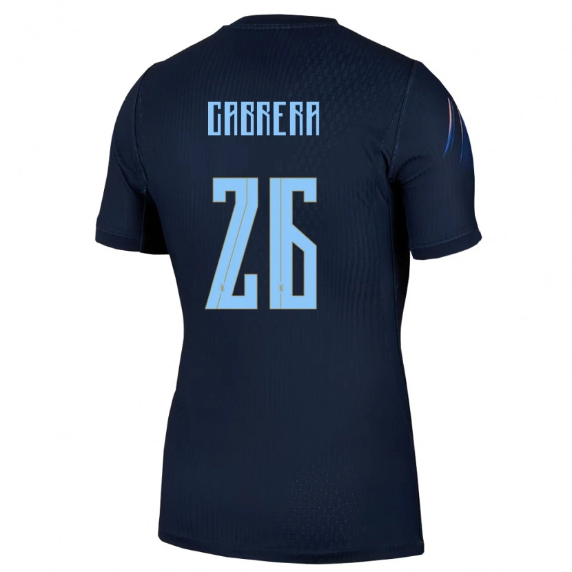 Danxen Hombre Camiseta Uruguay Leandro Cabrera #26 Negro Azul 2ª Equipación 26-28 La Camisa México