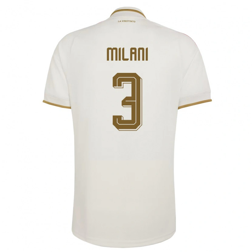 Danxen Hombre Camiseta Venezuela Alessandro Milani #3 Marfil Amarillo 2ª Equipación 26-28 La Camisa México