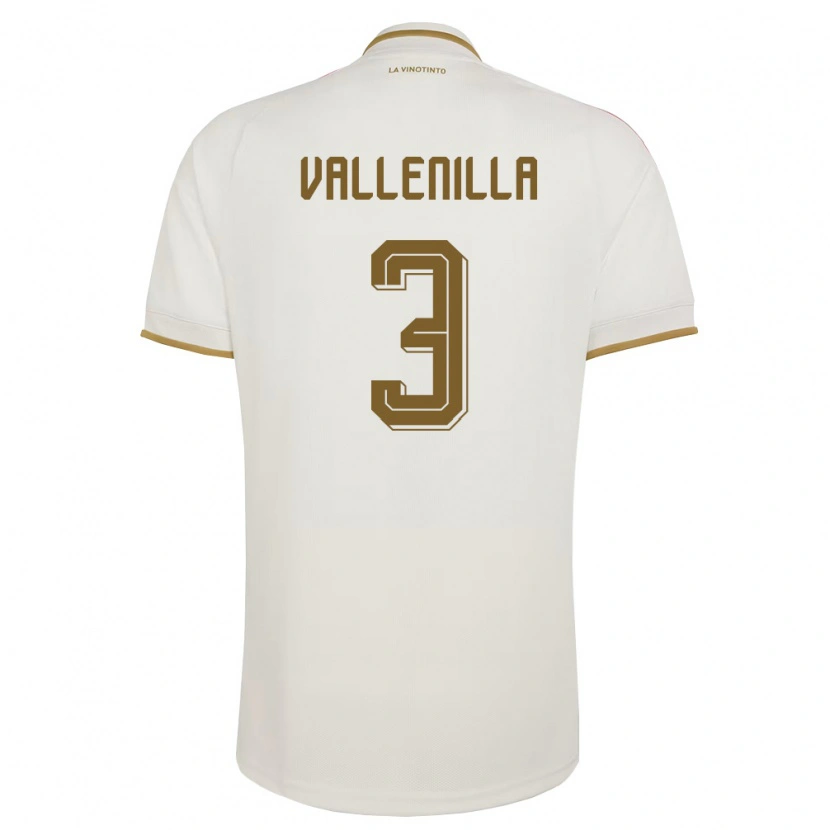 Danxen Hombre Camiseta Venezuela Wilmer Vallenilla #3 Marfil Amarillo 2ª Equipación 26-28 La Camisa México