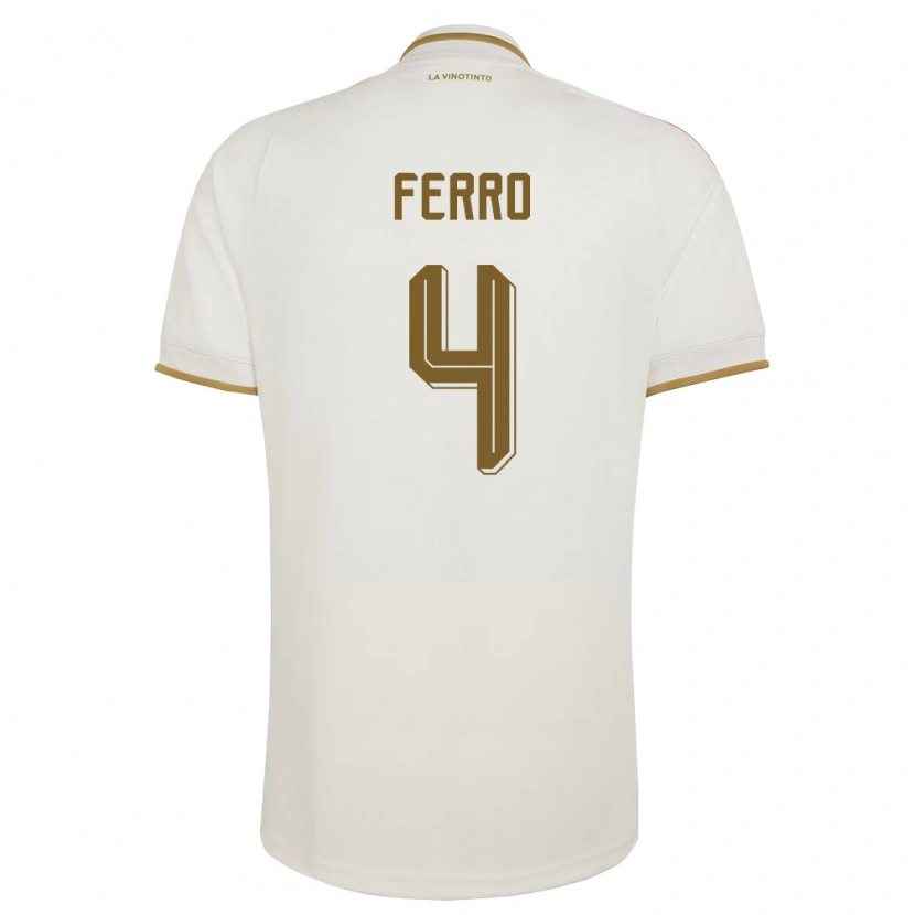 Danxen Hombre Camiseta Venezuela Andrés Ferro #4 Marfil Amarillo 2ª Equipación 26-28 La Camisa México