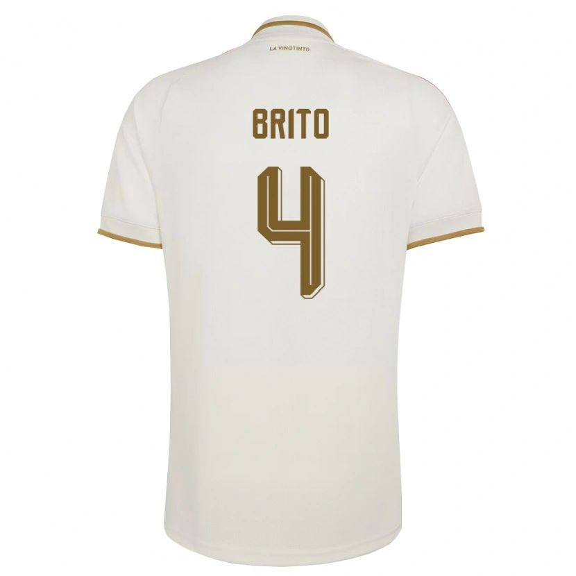 Danxen Hombre Camiseta Venezuela Enmanuel Brito #4 Marfil Amarillo 2ª Equipación 26-28 La Camisa México