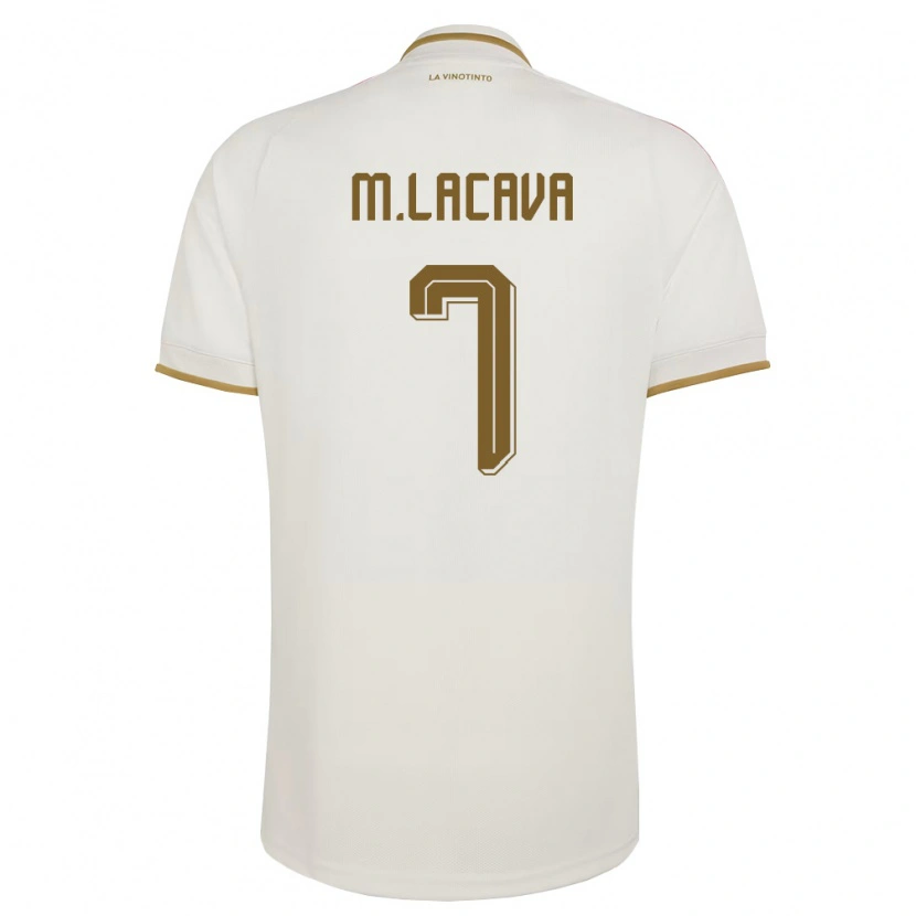 Danxen Hombre Camiseta Venezuela Matías Lacava #7 Marfil Amarillo 2ª Equipación 26-28 La Camisa México