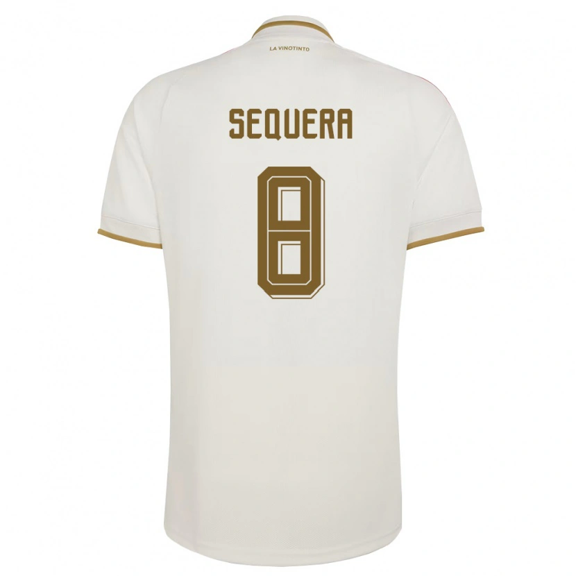 Danxen Hombre Camiseta Venezuela Giovanny Sequera #8 Marfil Amarillo 2ª Equipación 26-28 La Camisa México