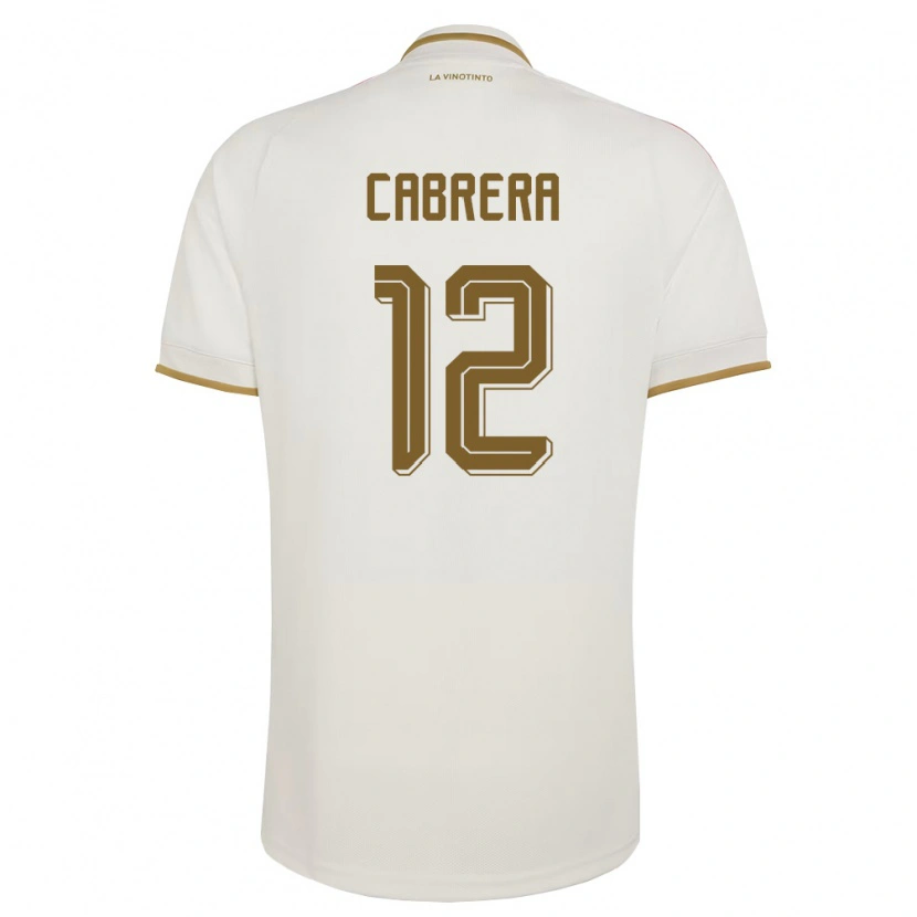 Danxen Hombre Camiseta Venezuela Daniel Cabrera #12 Marfil Amarillo 2ª Equipación 26-28 La Camisa México