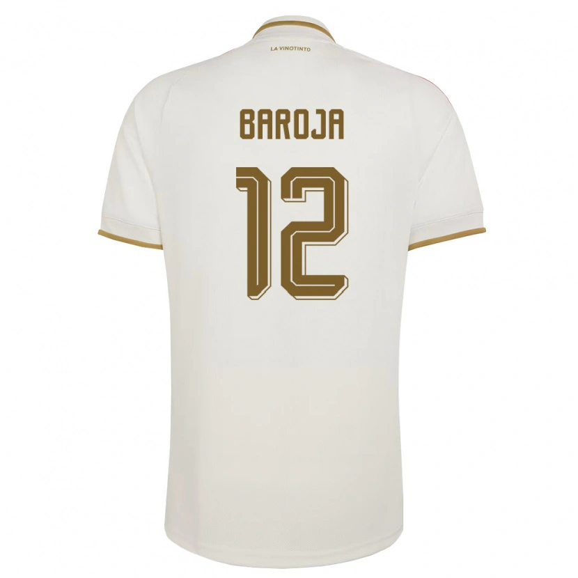 Danxen Hombre Camiseta Venezuela Alain Baroja #12 Marfil Amarillo 2ª Equipación 26-28 La Camisa México