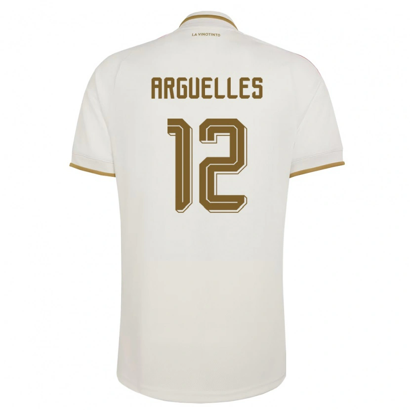 Danxen Hombre Camiseta Venezuela Wilmary Argüelles #12 Marfil Amarillo 2ª Equipación 26-28 La Camisa México