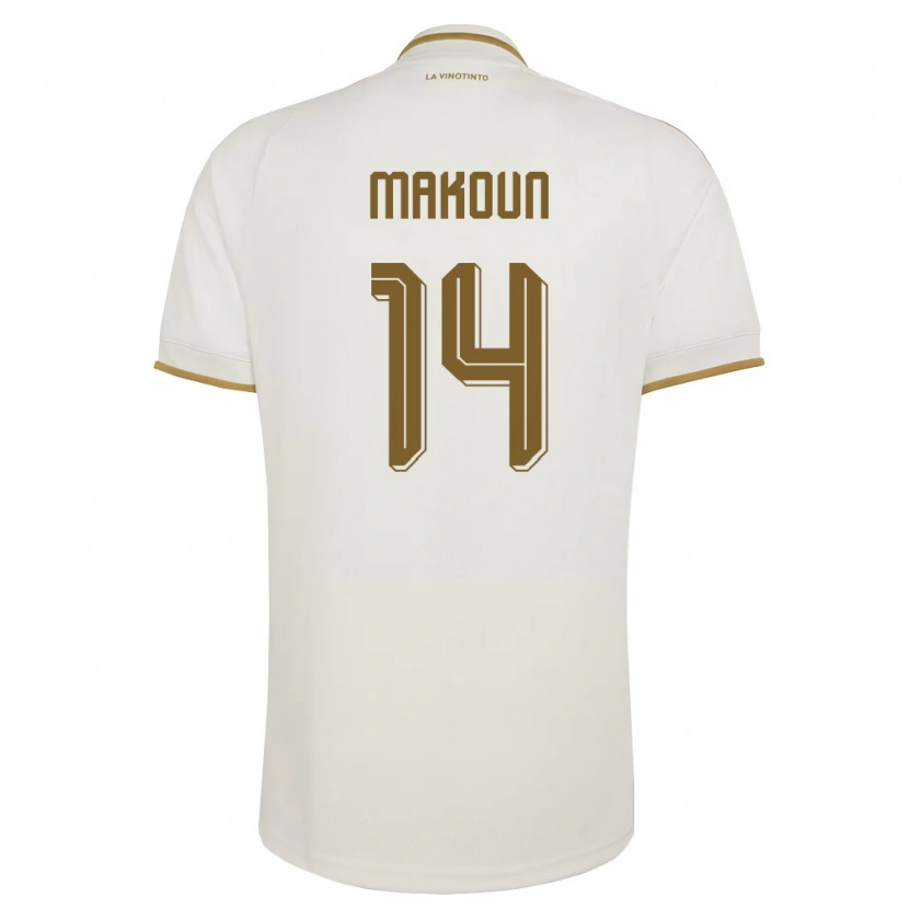 Danxen Hombre Camiseta Venezuela Christian Makoun #14 Marfil Amarillo 2ª Equipación 26-28 La Camisa México