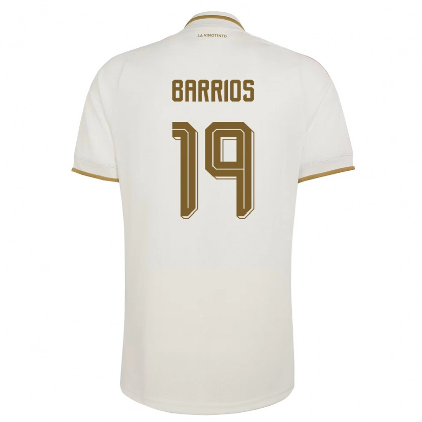 Danxen Hombre Camiseta Venezuela Jesus Barrios #19 Marfil Amarillo 2ª Equipación 26-28 La Camisa México