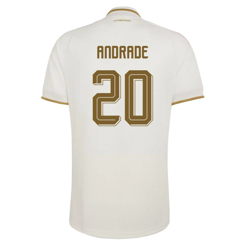 Danxen Hombre Camiseta Venezuela Cristhian Andrade #20 Marfil Amarillo 2ª Equipación 26-28 La Camisa México