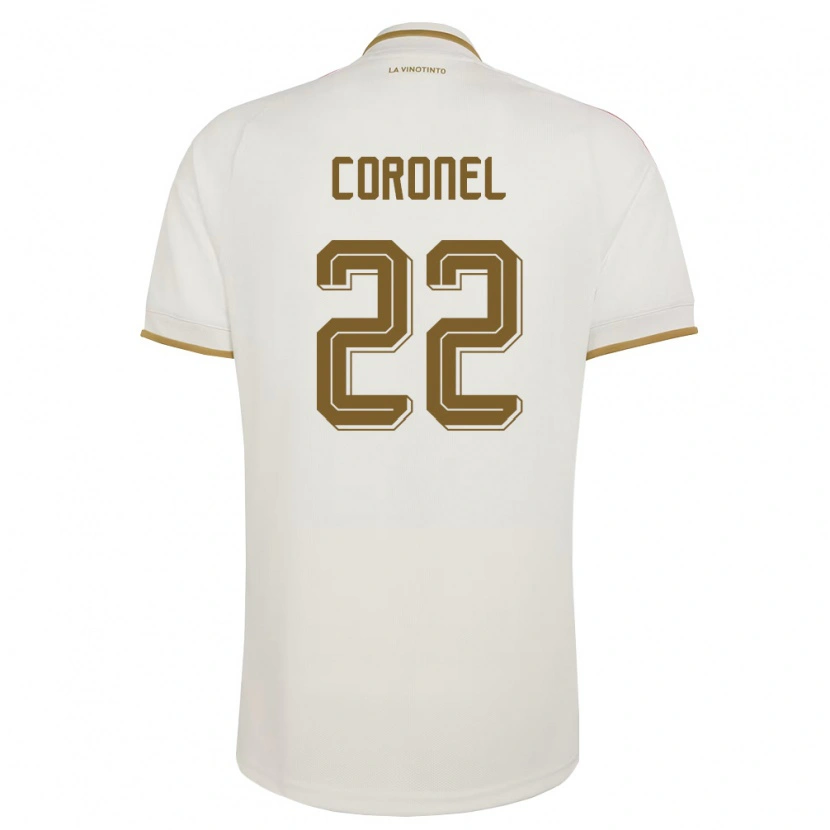 Danxen Hombre Camiseta Venezuela Nohelis Coronel #22 Marfil Amarillo 2ª Equipación 26-28 La Camisa México