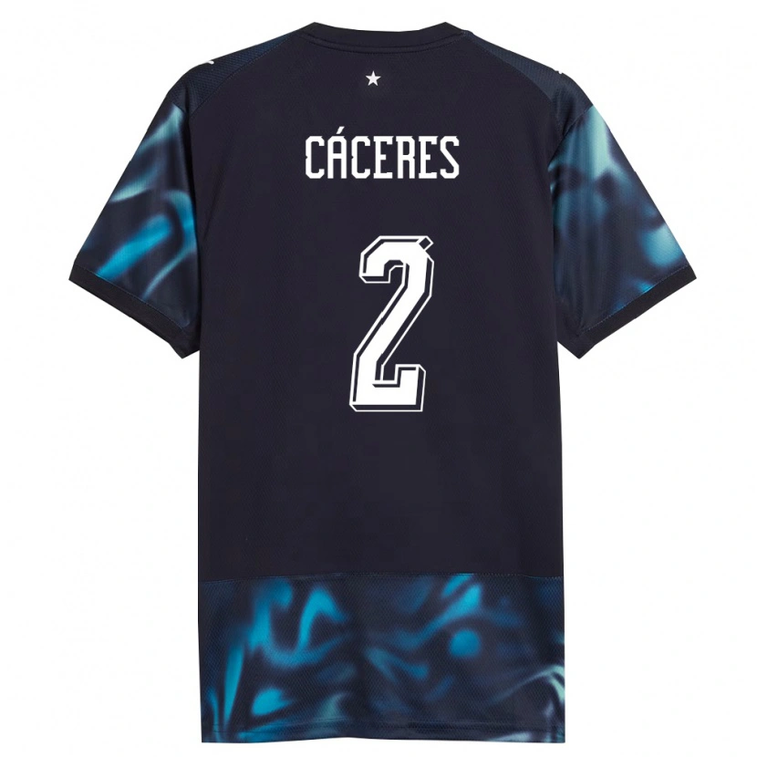 Danxen Hombre Camiseta Paraguay Líder Cáceres #2 Marino Azul Cielo 2ª Equipación 26-28 La Camisa México