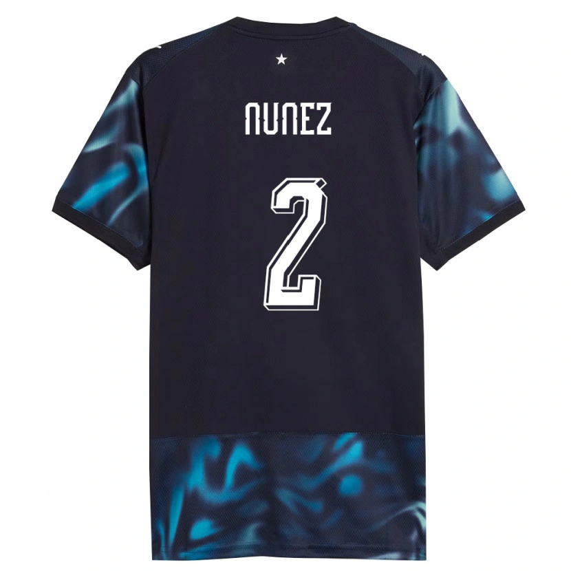 Danxen Hombre Camiseta Paraguay Alan Núñez #2 Marino Azul Cielo 2ª Equipación 26-28 La Camisa México