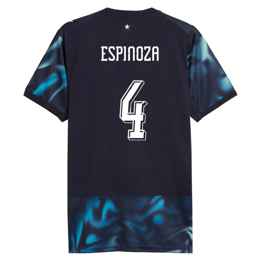 Danxen Hombre Camiseta Paraguay Matías Espinoza #4 Marino Azul Cielo 2ª Equipación 26-28 La Camisa México