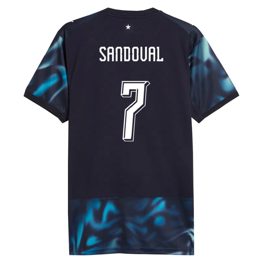 Danxen Hombre Camiseta Paraguay Fabiola Sandoval #7 Marino Azul Cielo 2ª Equipación 26-28 La Camisa México