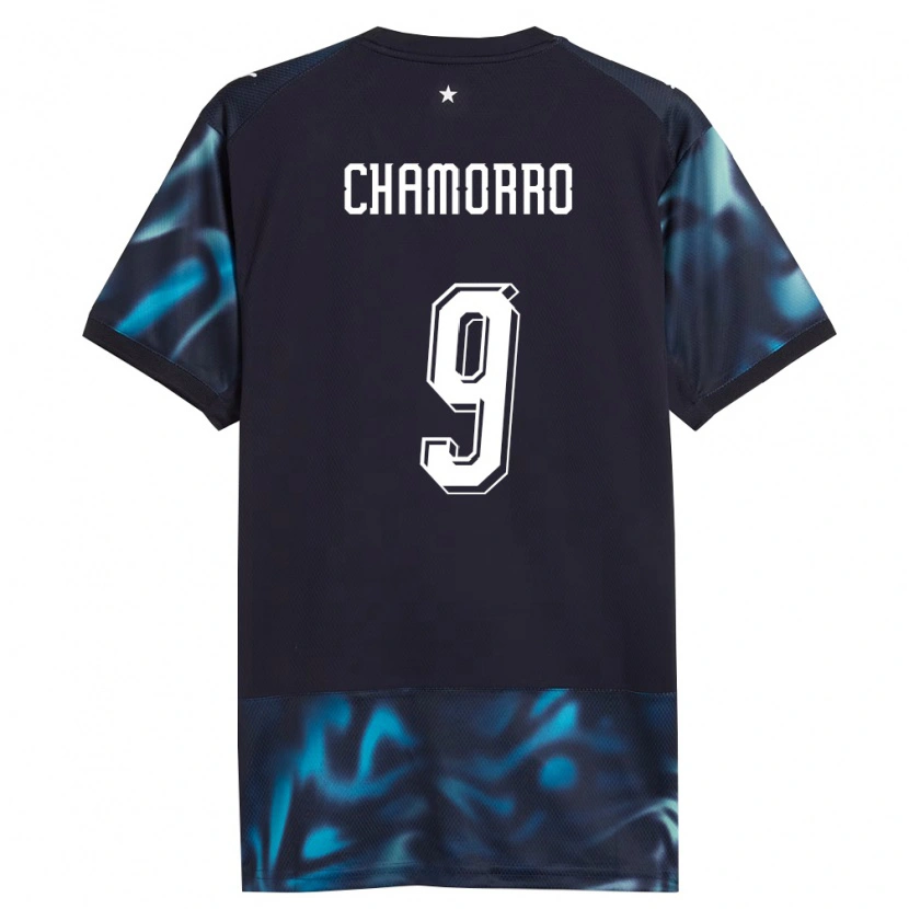 Danxen Hombre Camiseta Paraguay Lice Chamorro #9 Marino Azul Cielo 2ª Equipación 26-28 La Camisa México