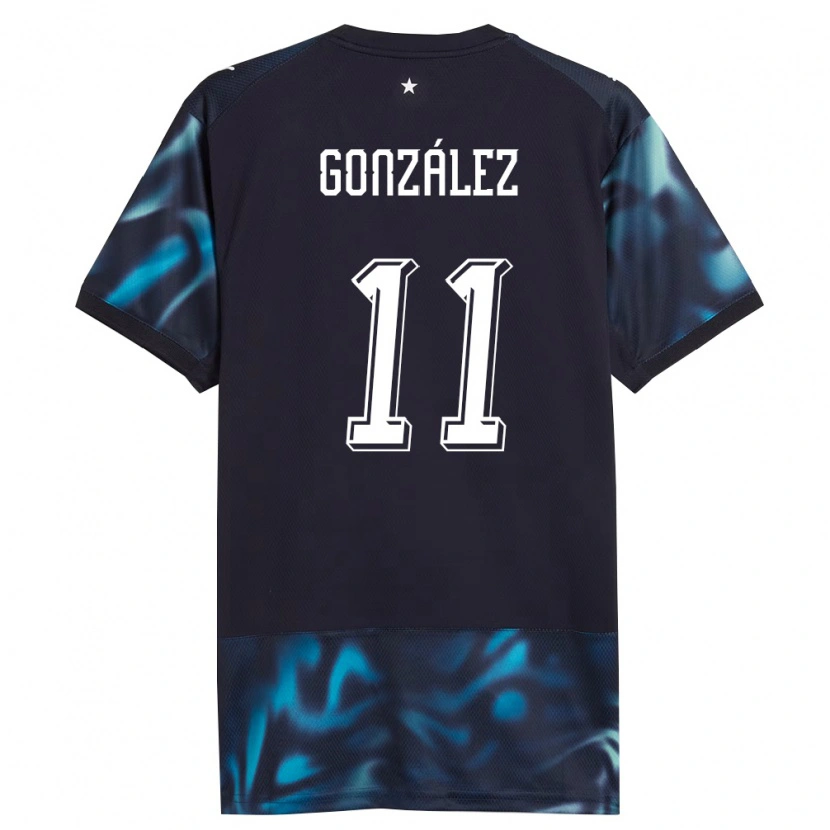 Danxen Hombre Camiseta Paraguay Diego González #11 Marino Azul Cielo 2ª Equipación 26-28 La Camisa México
