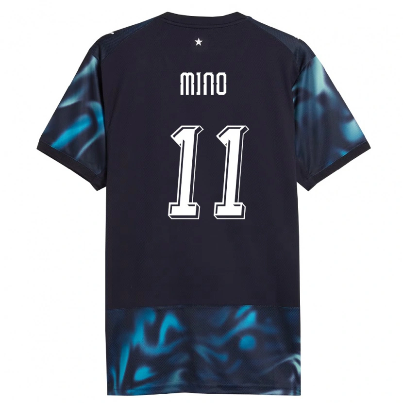 Danxen Hombre Camiseta Paraguay César Miño #11 Marino Azul Cielo 2ª Equipación 26-28 La Camisa México