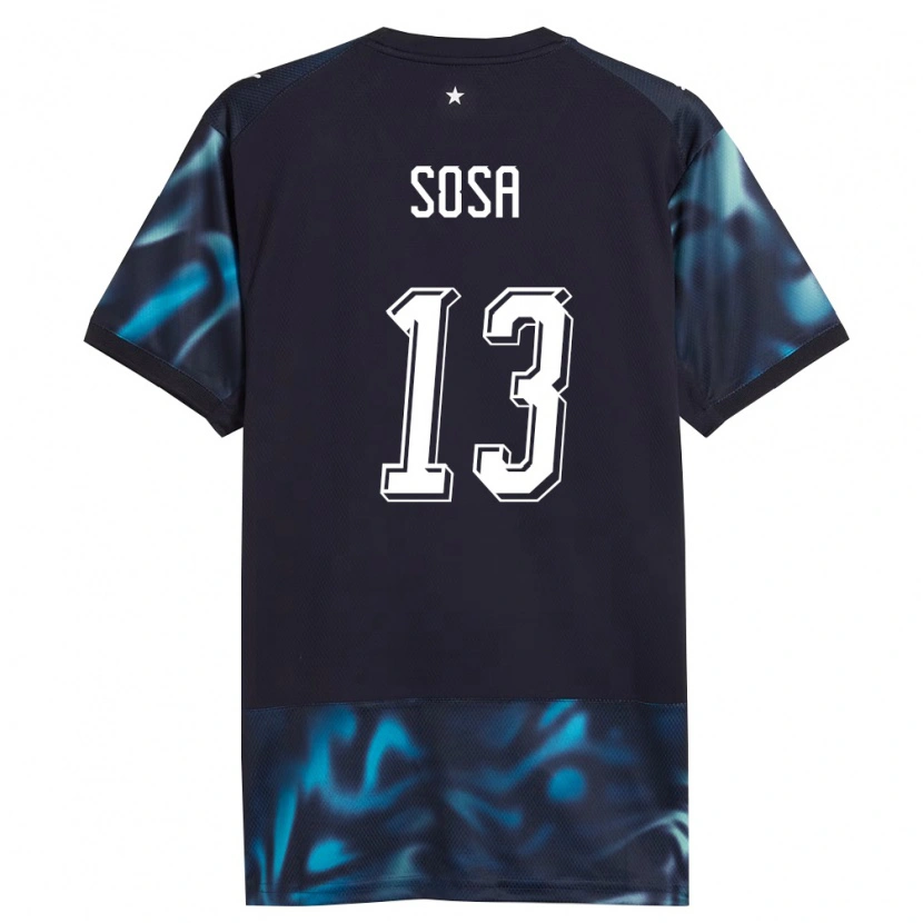 Danxen Hombre Camiseta Paraguay Alex Sosa #13 Marino Azul Cielo 2ª Equipación 26-28 La Camisa México