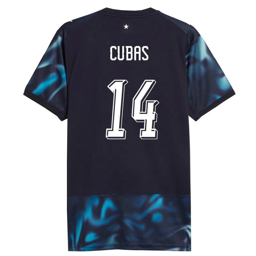 Danxen Hombre Camiseta Paraguay Andrés Cubas #14 Marino Azul Cielo 2ª Equipación 26-28 La Camisa México