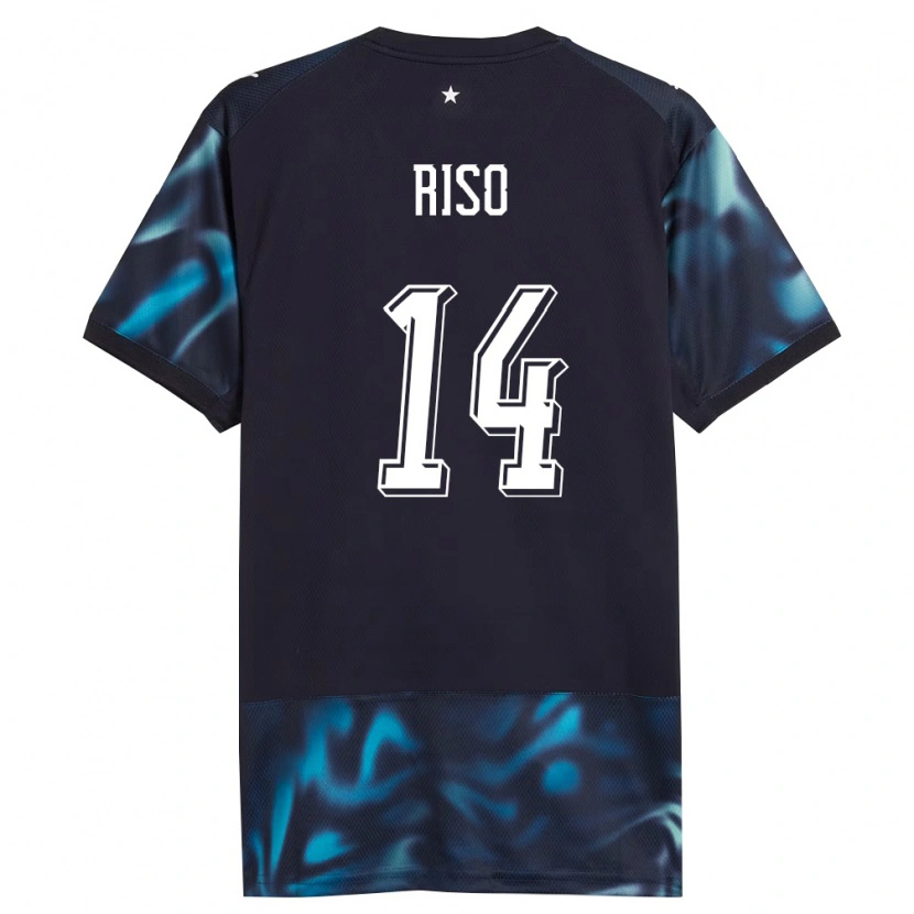 Danxen Hombre Camiseta Paraguay Tania Riso #14 Marino Azul Cielo 2ª Equipación 26-28 La Camisa México