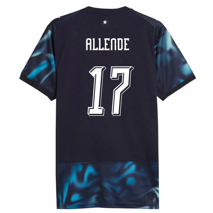 Danxen Hombre Camiseta Paraguay Félix Allende #17 Marino Azul Cielo 2ª Equipación 26-28 La Camisa México