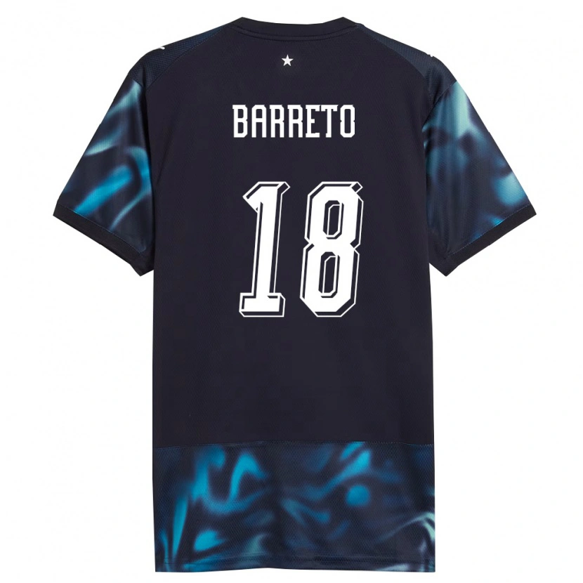 Danxen Hombre Camiseta Paraguay Liz Barreto #18 Marino Azul Cielo 2ª Equipación 26-28 La Camisa México