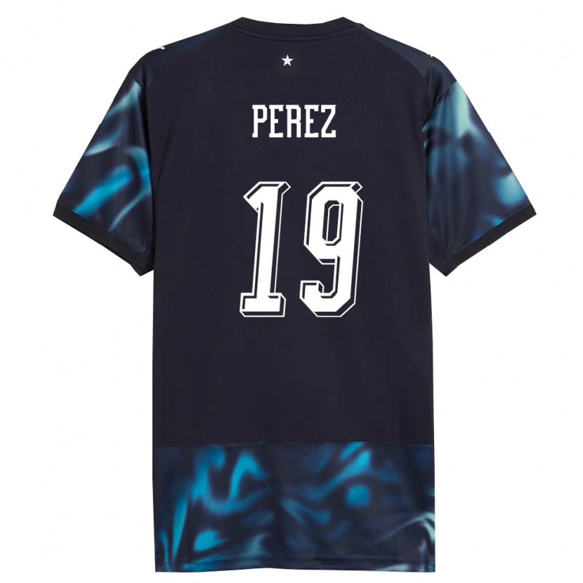 Danxen Hombre Camiseta Paraguay Marcelo Pérez #19 Marino Azul Cielo 2ª Equipación 26-28 La Camisa México