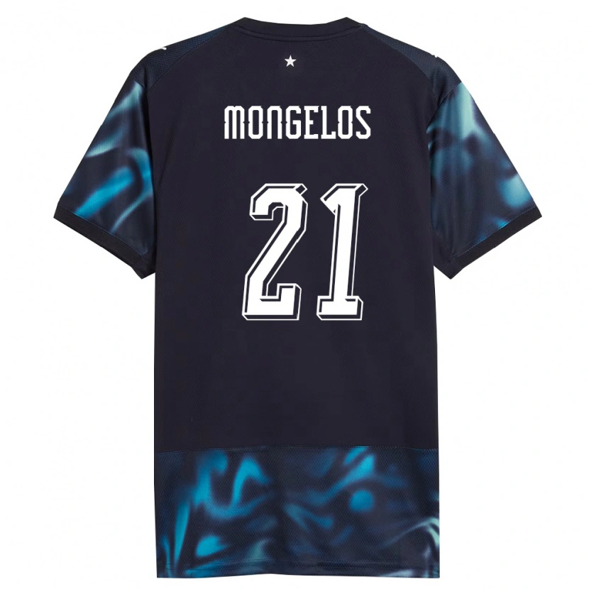 Danxen Hombre Camiseta Paraguay Francisco Mongelos #21 Marino Azul Cielo 2ª Equipación 26-28 La Camisa México