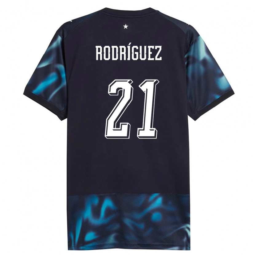 Danxen Hombre Camiseta Paraguay Diego Rodríguez #21 Marino Azul Cielo 2ª Equipación 26-28 La Camisa México
