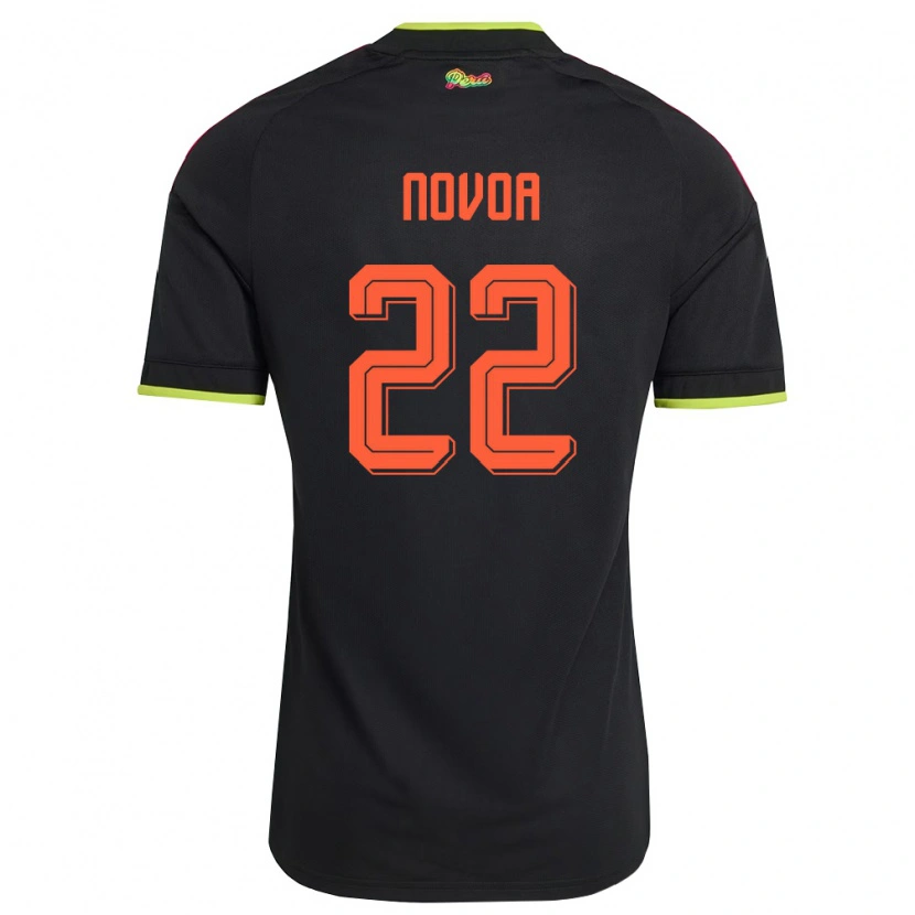 Danxen Hombre Camiseta Perú Cindy Novoa #22 Negro Amarillo Rosa 2ª Equipación 26-28 La Camisa México