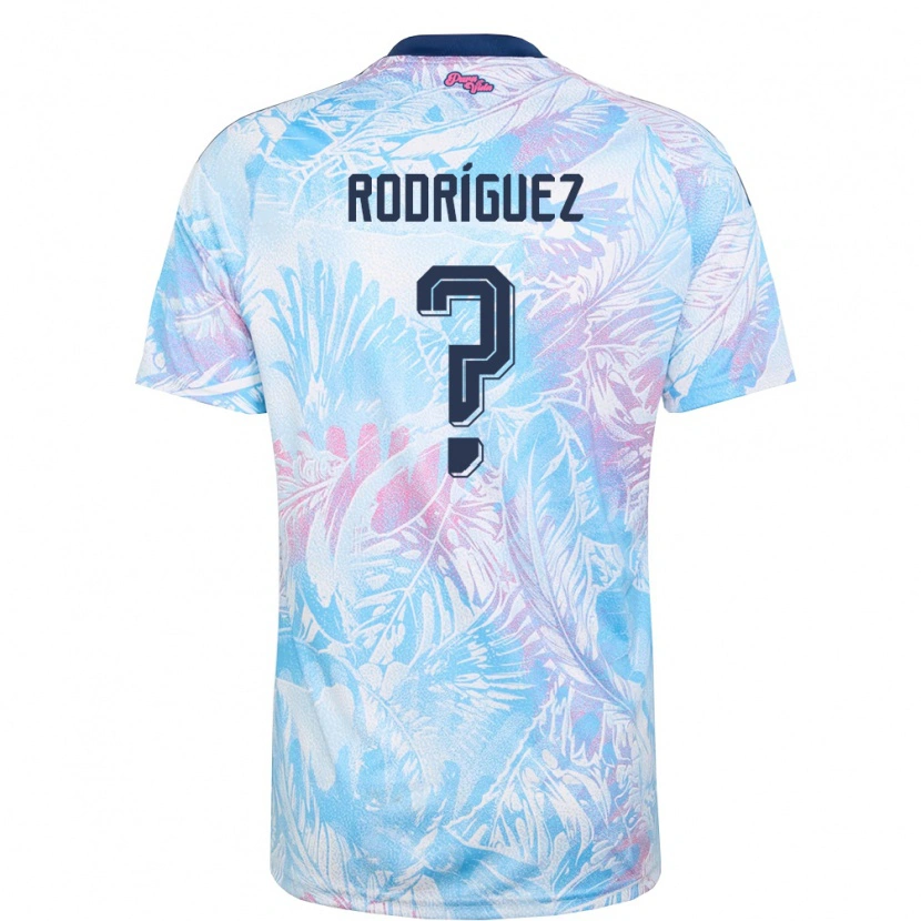 Danxen Hombre Camiseta Costa Rica Bradley Rodriguez #0 Azul Cielo Marino Rosa 2ª Equipación 26-28 La Camisa México